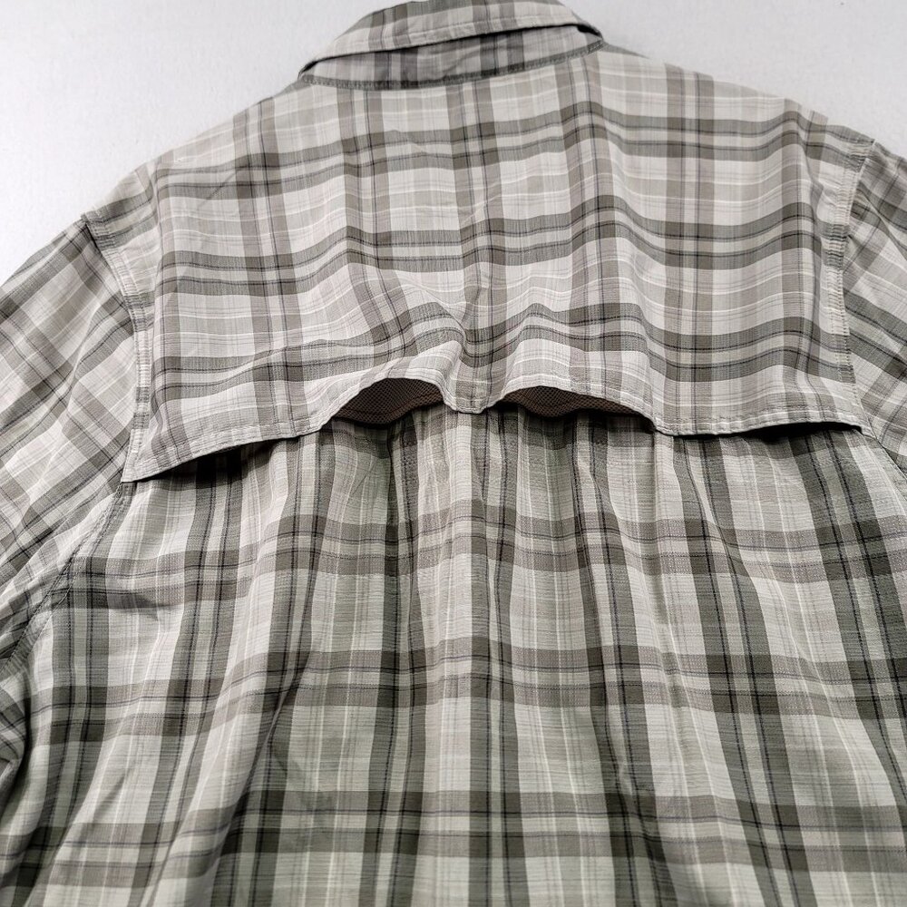 Coleman Mens Plaid Short Sleeve Button-Up Shirt XXL Gray White Vented Fishing - Picture 8 of 10